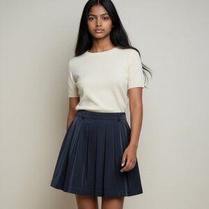 Meadow Rue Anthropologie Wrap Skirt Black Size 8 Women's Pleated Mini